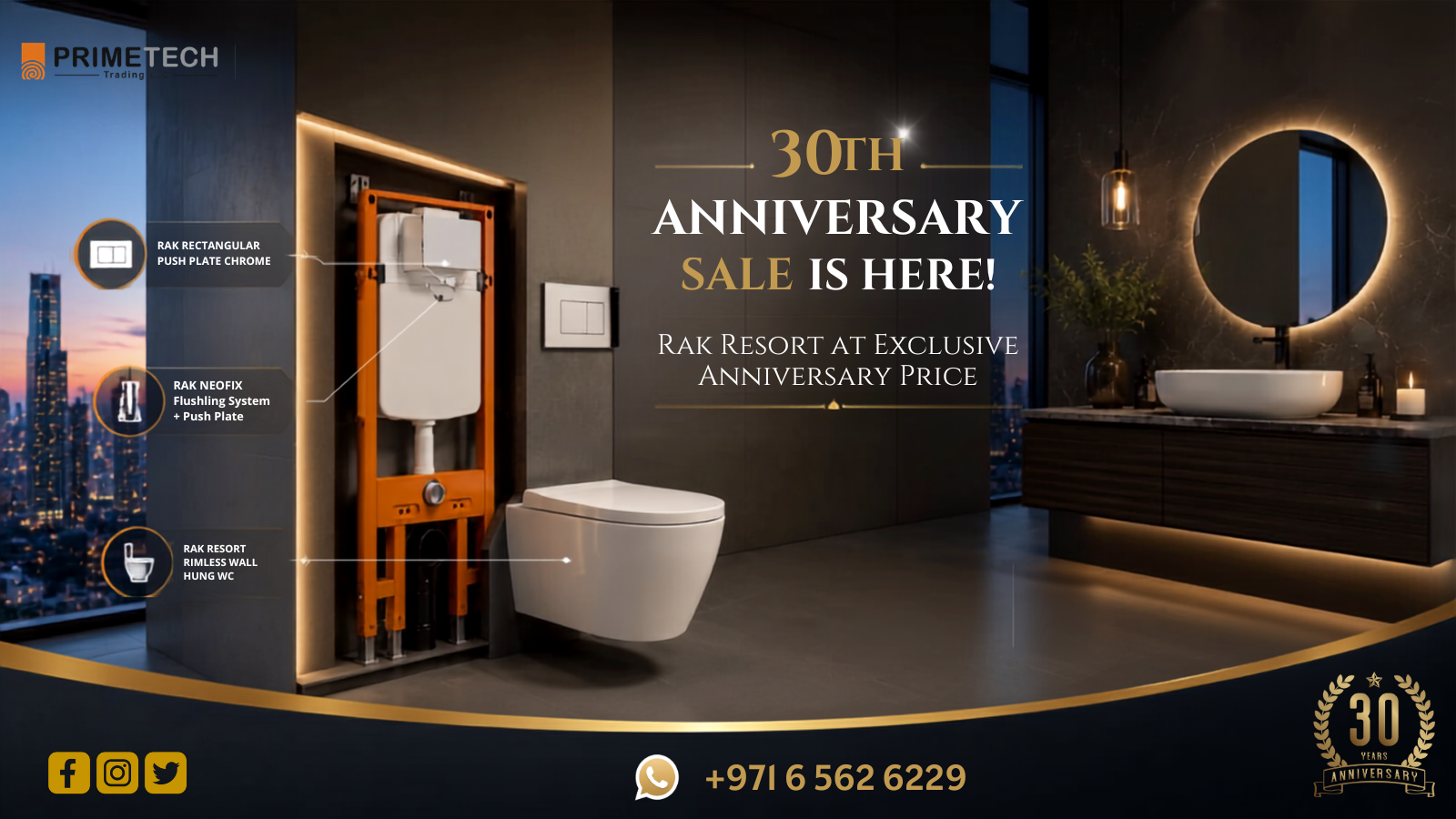 RAK Ceramics Resort WC SALE at Prime Tech Trading LLC