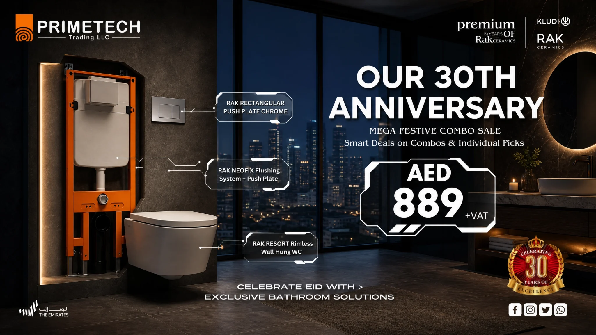 Eid Combo Sale at Prime Tech Trading LLC, Authorized premium partner of RAK Ceramics